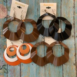 4 Pair Lot of NWT Metallic Earrings